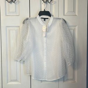 White House Black Market dotted Swiss blouse